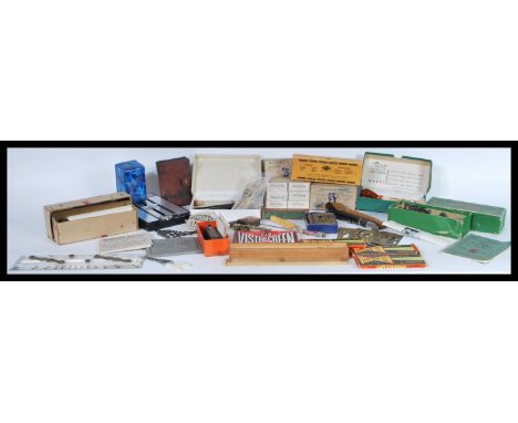 A fantastic collection of vintage miscellaneous items to include brass Sovereign scales x 2 , boxed disc's by Moores, HMV cas