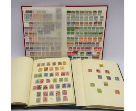 Collection of 'German' stamps in two Stanley Gibbons 'Simplex Blank Album' and a stockbook including; Baden, Bayern, Deutches
