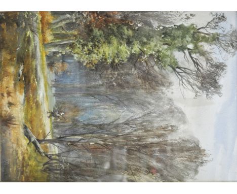 Ted Bates, 'A wet day, Gallowtree Gate, Leicester', signed watercolour, 20cm x 35cm; eight watercolours, some of local intere