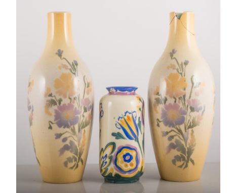 Carlton ware Hovis series items, Weymss cockerel bowl, pair of Berby vases and other decorative pottery.