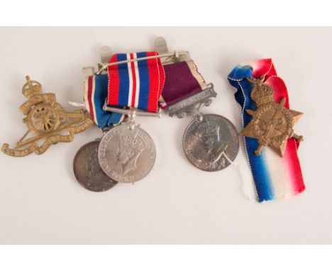 Medals:  Group of three to 4849817 W.O. CL.II A.C. PLATTS inc LSGC with Regular Army bar; WWI medal and related documentation