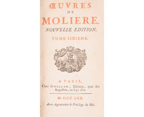 Molliere 1770, eight volumes, rebound, and Doctor Chas. Hutton, Select Amusements in Philosophy and Maths, 1801, (9).