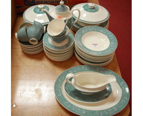 A Royal Doulton part tea and dinner service in the Cascade pattern, D6457