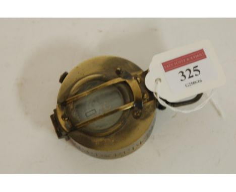 A brass cased prismatic compass stamped verso Stanley, London dated 1935