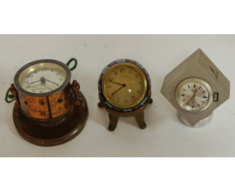 A mid 20th century cloisonne cased Zenith travelling clock together with Dalia travelling clock, and one other (3)