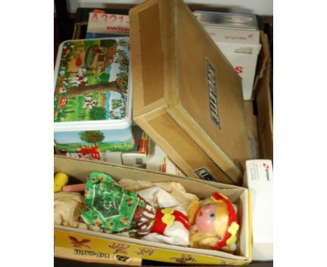 A collection of assorted childrens toys and games to include; boxed Pelham Puppet of Girda, French table-top roulette game et