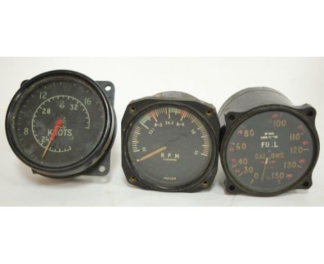 A mid 20th century Jaeger rev counter having a black dial signed Jaeger, bearing a label verso Type No. 44203 Jaeger Watch Co