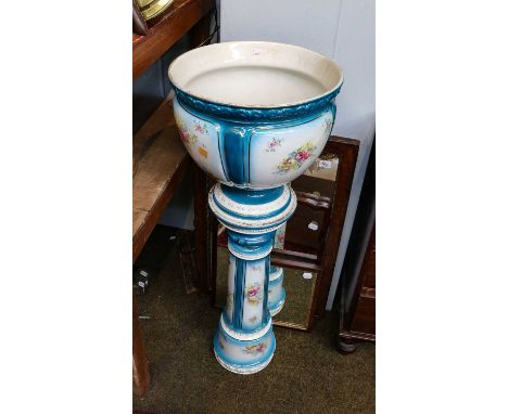 Miscellaneous Victorian and later items including a pair of Sevres cabinet plates, enamelled kitchen storage vessels, papier-