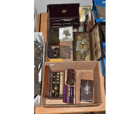 A selection of watch makers tools, including two depthing tools, smaller example, staking tool etc (two boxes)