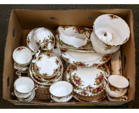 A Royal Albert Old Country Roses tea service, together with Coalport ming rose