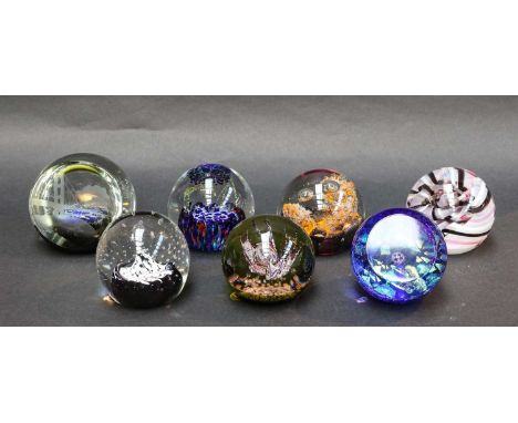 Seven 20th/21st century glass paperweights, all Caithness, Scotland, with some limited edition examplesCondition report: All 