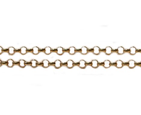 A trace link chain, stamped '9K', length 61cmCondition report: Gross weight 22.4 grams.