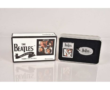 The Beatles, Special Edition Zippo Lighter Collectible set, comprising lighter and keyring, complete with retailers tin and c