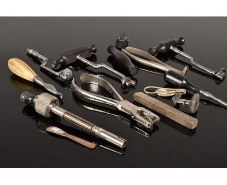 A Miscellaneous collection of Dental Tools, to include Tooth Extractors, a Folding Mirror, Punch Hole Pliers by Ash and more 