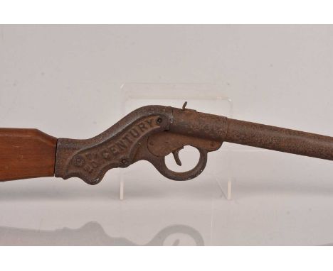A 20th Century Daisy Rifle, metal body with shaped wooden stock, with break barrel action, AF, 18+ TO PURCHASE, FACE TO FACE 