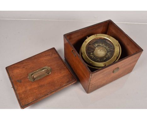 A J.Garraio & Co of Lisboa Ship's Compass, on gimble mount, within fitted box, AF
