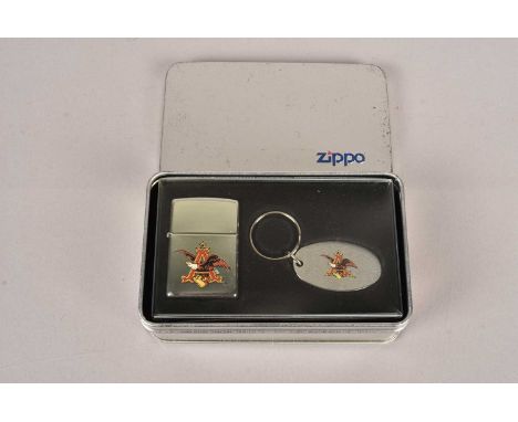 Zippo, Anheuser Beer Logo Lighter and Keyring set, in retailers tin