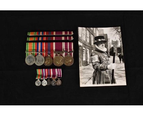 George Arnold - Chief Yeoman Warder of the Tower of London, in this lot is his Medal Group and miniatures, comprising WWII De