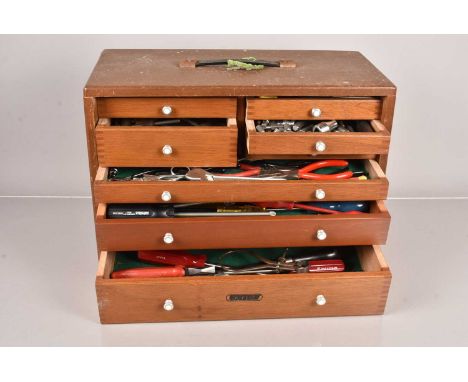 A vintage 'Union' Engineer's Chest, having multiple drawers containing a number of tools, including spanners, screwdrivers, p