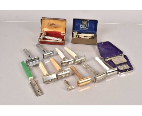 An assortment on vintage razors, to include Gilette, Ever Ready Automatic Stropper, Segal, Wilkinson Sword etc (parcel)