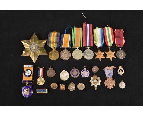 A WWI British Victory medal, awarded to 22352 Private Arthur John Ellis, Royal Army Medical Corps, together with a WWI Britis