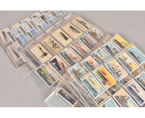 Naval and Merchant Shipping Themed Cigarette Card Sets (34), mainly stored in plastic sleeves, common sets, with some duplica