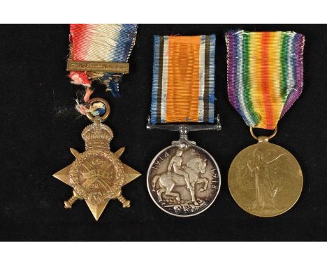 2nd Battalion Rifle Brigade, WWI British Mon-Star Trio with 5th-Aug-22nd Nov 1914 clasp, awarded to 2521 Private James Carter