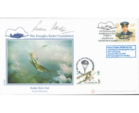 WW2 Wg Cdr Paddy Barthropp DFC AFC Signed Douglas Bader Foundation Flown First Day Cover. 32 of 200 Covers Issued. Flown in a