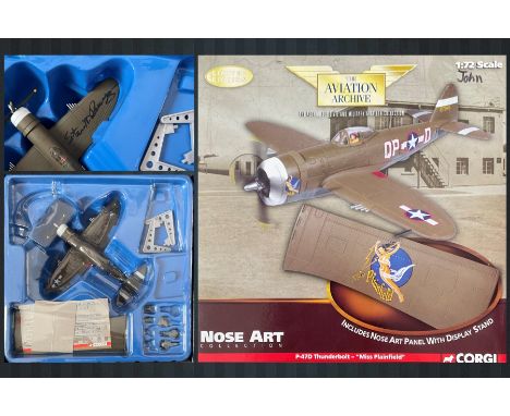 Lt Spiros Steve Pisanos signed P 47D Thunderbolt Warplane Miss Plainfield. Signed on the wing. Detailed die cast model scale 