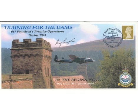 RAF F/O Ray Grayston Signed Training for The Dams First Day Cover. 10 of 25 Covers Issued. British 1st Class Stamp with 6 Apr