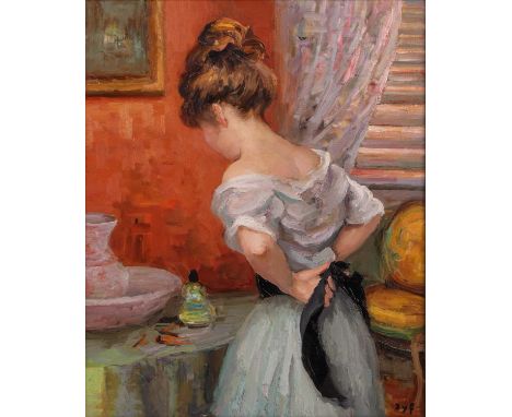 Marcel Dyf (French 1899-1985)Claudine à la Toilettesigned 'Dyf' (lower right), stamped and dated 1966 (verso) oil on canvas 7