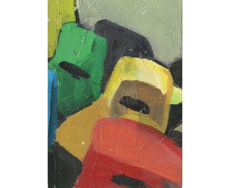 
	
		Jake Clark
		Plastic Chairs II, 2020
		Oil on Paper
		Signed verso
		15 x 10cm (5¾ x 3¾ in.)
		My paintings depict subur