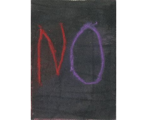 
	
		CB Hoyo
		NO, 2020
		Water, Canvas, Wax Crayon, Acrylic, Wax, Oil, Pasted on Paper
		Signed verso
		15 x 10cm (5¾ x 3¾ i