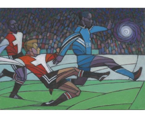 
	
		Mark Peppé
		Man U v Feyenoord 1997, 2020
		Oil on Paper
		Signed verso
		10 x 15cm (3¾ x 5¾ in.)
		
		Mark Peppé was bo