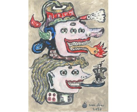 
	
		Heri Dono
		Petruk as a Clown, 2020
		Acrylic and Chinese Ink on Paper
		Signed recto
		10 x 15cm (3¾ x 5¾ in.)
		Heri D