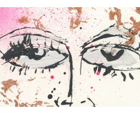 
	
		Miles Regis
		Dem September Eyes, 2020
		Acrylic and Spraypaint on Paper
		Signed verso
		10 x 15cm (3¾ x 5¾ in.)
		In t