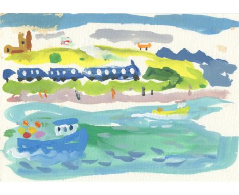 
	
		Alan Furneaux
		St. Ives Train @ Hayle Cornwall (plein air), 2020
		Gouache on Paper
		Signed verso
		10 x 15cm (3¾ x 5¾