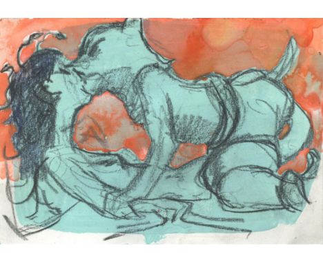 
	
		Michael Ajerman
		The Gorgon and the Lycanthrope, 2020
		Coloured Pencil and Watercolour on Primed Watercolour Paper
		S
