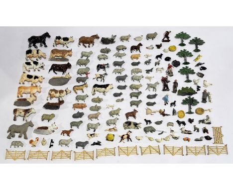Britains &amp; similar, an unboxed group of lead &amp; plastic agricultural related, farmyard animals &amp; similar.  Althoug