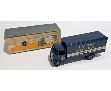 Dinky Toys 514 Guy (Type 1) Van "Lyons Swiss Rolls" Blue, boxed. Restored to a nice standard. Although unchecked for complete