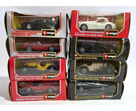 Bburago&nbsp;1:24 scale, a boxed group of cars. Includes Lamborghini Countach 5000 Quattrovalvole (1988) &amp; Ferrari Testa 