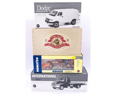 First Gear, a boxed group of mixed scale Plant and Commercial models to include 1:25 scale Dodge Ram Van, 1:34 scale Internat