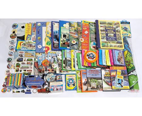 Thomas the Tank Engine and Friends, books, magazines &amp; ephemera. Includes a ceramic moneybox, kite &amp; badges. Although
