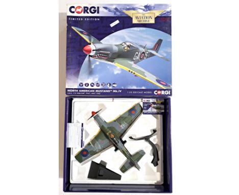 Corgi "Aviation Archive" a boxed 1/32 scale AA34409 North American Mustang Mk.IV. Although not checked for completeness, cond