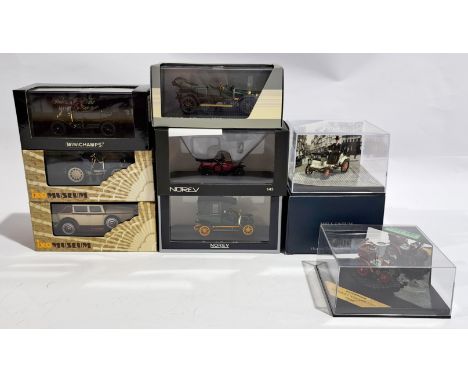 Minichamps, Norev &amp; similar, Vintage Automobiles, a boxed group. Includes Ford Model T &amp; Renault Type AG. Although un