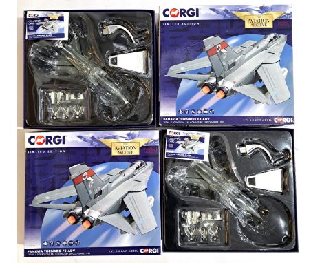 Corgi "Aviation Archive" a boxed pair of 1/72 scale comprising of 2x AA39803 Panavia Tornado F3 ADV Fighter Jets. Although no