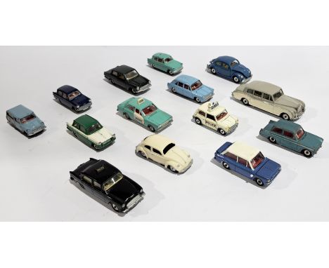 Dinky, an unboxed vintage car&nbsp;group. Although unchecked for completeness condition generally appears to be Play Worn Fai