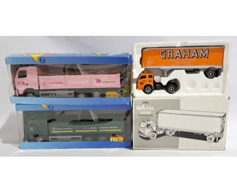 First Gear &amp; Emek, a boxed commercial group. Includes 1953 White 3000 Tractor with 30&rsquo; Trailer. Although unchecked 