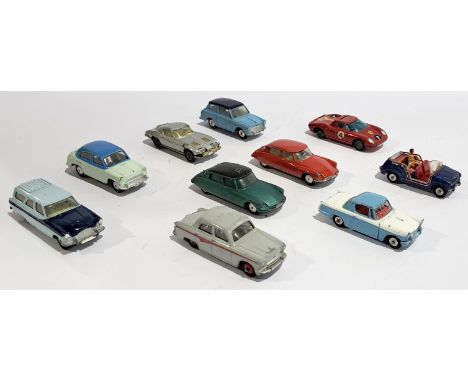 Corgi &amp; Dinky, an unboxed car group. Although unchecked for completeness condition generally appears to be Play Worn Fair