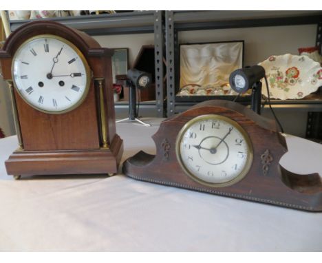 L P Japy mantle clock. 1873, and one other mantle clock. Both a/f.